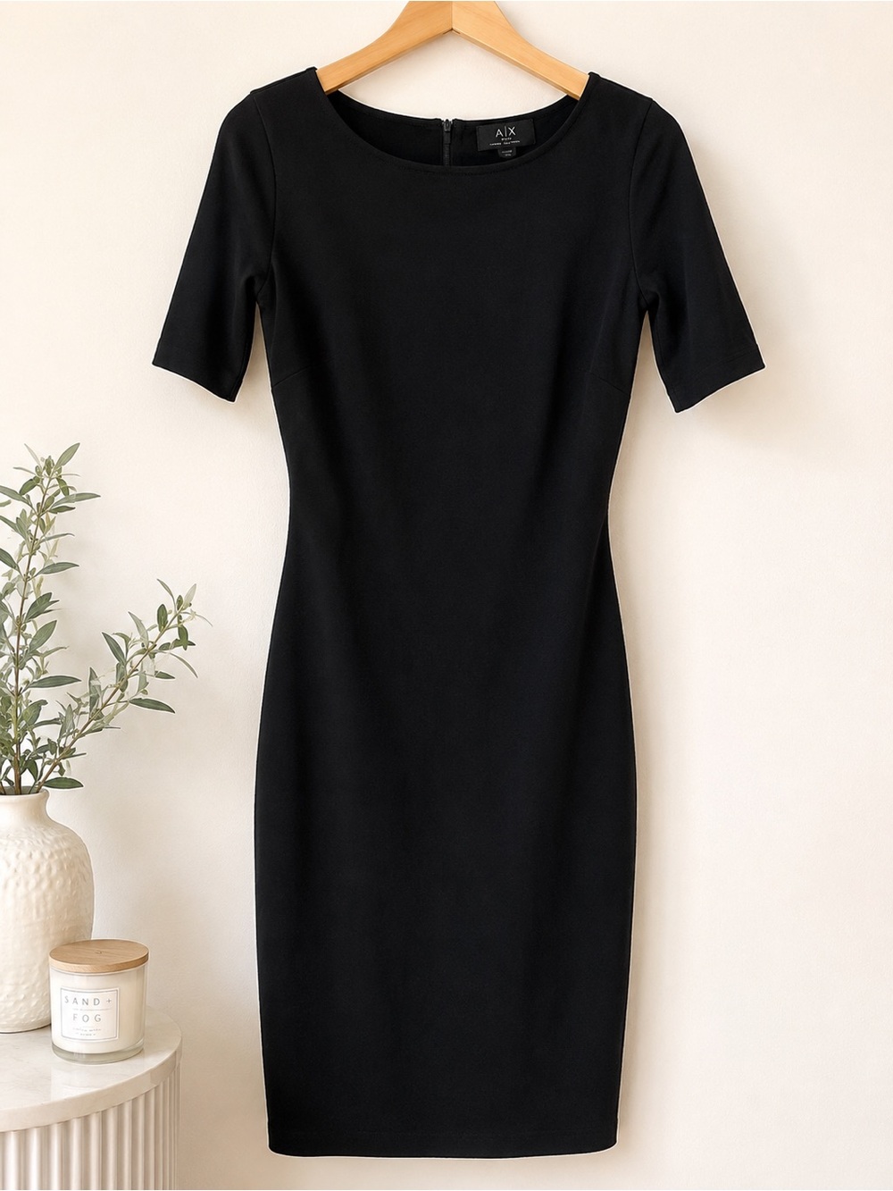 AX Paris Black Short Sleeve Midi Sheath Dress